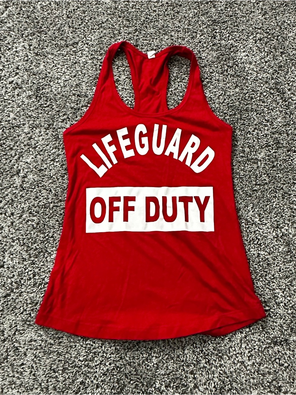 Lifeguard Off Duty Red Racerback Tank Top (Small)